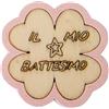 Ingrosso e Risparmio Bomboniere Battesimo 12 PZ Applicazione in Quadrifoglio Dettagli Rosa e Scritta Il Mio Battesimo Segnaposto Femminuccia Bimba Primo Compleanno Gadget Confettata