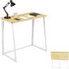 GZTGZMWG 1 Pezzo Tavolo Pieghevole Salvaspazio In Legno Rovere, Tavolino Pieghevole Scrivania a Scomparsa Piccolo per Ufficio/Studio/Camera da Letto/Soggiorno/80x40x74CM(LxPxA)