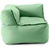 Lumaland - Pouf lounge modulare ad angolo, lavabile, per interni ed esterni, per interni ed esterni, sedia ad angolo impermeabile, facile da estendere, 81 x 81 x 70 cm, colore verde pastello
