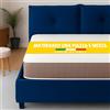 Flowen Materasso una Piazza e Mezza 140x200 Memory Foam 25 cm Reversibile 2 Lati (Topper Morbido+Lato Rigido) 100% Made in Italy per Letto, Traspirante, Anallergico, Antiacaro e con Rivestimento Premium