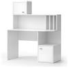 Vicco Scrivania con ripiani Alwin, Bianco, 115 x 55 cm