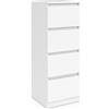 IDMarket - Credenza a 4 cassetti TOMI 30 cm in Legno Bianco per Ingresso Bagno