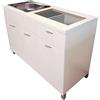 MABEL Mobile Cucina Bianco con 3 Ante e 1 Cassetto con Foro per Piano Cottura 2 Fuochi e Lavello Cucina Mobile da Cucina in Legno Nobilitato Antigraffio Facile da Montare - L 120 x P 50 x H 85 cm