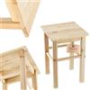 KADAX Sgabello Basso in Legno di Pino Naturale con Design Rustico e Seduta Quadrata, Sedia Piccola da Cucina, Bar o Sala da Pranzo (Quadrato)