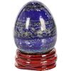 AITELEI Naturale della Pietra preziosa Intagliato Uova Cristallo Chakra Reiki Crafts Uova figurina Scultura in Pietra Quarzo Cristallo con Supporto in Legno per la Decorazione Domestica, Lapislazzuli