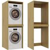 BDW Armadietto Lavatrice e Asciugatrice Pola Twin, 180x64x64 cm, Armadietto da Bagno Alto Mobili da Bagno Asciugatrice, Quercia Artisan