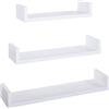 MODULARREDO | CALAMITA Set di 3 Mensole da Muro, Mensole Muro Design, Mensola da Parete, 60x8 p15.5 cm, 50x8 p15.5 cm e 40x8 p15.5 cm, Bianco - Made in Italy