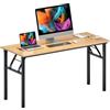 AuraCraft Tavolo Pieghevole, Scrivania per Computer, Scrivania Piccolo, Tavolo da Ufficio, in Legno, per Ufficio e Soggiorno, 120 x 60 cm, Nero Teak