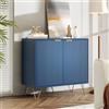 YGHQAP Cassettiera, bassa, a 2 ante, armadio portaoggetti, blu marina, cassettiera moderna, maniglia e piedi in metallo, color oro, per cucina, soggiorno, camera da letto