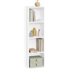 WOLTU Libreria Verticale a 4 Ripiani, Scaffale Portaoggetti Porta Libri in Legno, Mobiletto Multiuso per Cucina, Salotto, Ufficio, Studio, Bianco, 30x24x106cm SK003ws4