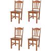 t m c s Tommychairs - Set 4 sedie modello Silvana per cucina bar e sala da pranzo, robusta struttura in legno di faggio color ciliegio e seduta in legno