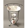 arterameferro Set toilette Completo lavabo in ceramica Toscana 3 pezzi con FIORI Ferro Battuto