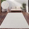 Paco Home Tappeto Cucina Da Esterno Salotto Moderno Balcone Terrazo Motivo Scandinavo Motivo Boho Monocolore, Dimensione:200x290 cm, Colore:Crema 4