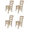 t m c s Tommychairs - Set 4 sedie modello Cuore per cucina bar e sala da pranzo, robusta struttura in legno di faggio levigato, non trattato, 100% naturale e seduta in legno