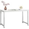 [en.casa] Scrivania con Telaio in Acciaio Postazione di Lavoro Tavolo PC Computer per Ufficio Studio Scrittoio con Piedini Regolabili Piano Rettangolare 120x60 cm - Bianco