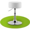 Juskys Sgabello da trucco Tonia, sgabello rotondo Ø 33 cm e regolabile in altezza 49-64 cm, sgabello ergonomico imbottito con rivestimento in pelle sintetica bianca