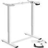 tectake® Telaio Tavolo 84-129 cm Regolabile Altezza, Manovella Pieghevole | Acciaio Verniciato Polvere, Larghezza Regolabile, Capacità Carico 70 kg, Piedini Protezione Pavimento, Scrivania, Bianco