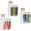 Doni Bomboniere Matrimonio 1 pz Oliere Quadrate con Tappo in Sughero Fantasia Pennello assortite in 3 Varianti di Colore Anniversario Idee Comunione Cresima Regalo Complete Originali Economiche