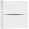 Miroytengo Scarpiera da ingresso armadio colore bianco opaco realizzata in melammina ideale per riporre scarpe 75 cm