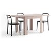 Mobili Fiver, Tavolo Quadrato Allungabile a libro Eldorado, 90x(180) x90 cm, Olmo Perla, per 4-8 persone, Tavolo Cucina, Made in Italy