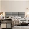 strusery - Testiera in similpelle adesiva grigio scuro per letto matrimoniale, pannello murale 3D in similpelle impermeabile (confezione da 6) (6, Grigio, 60x30 cm)