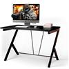 COSTWAY Scrivania Gaming Ergonomica da 116 CM, Scrivania Multiuso per Computer con Struttura Robusta in Metallo, Postazione PC per Gaming Studio Lavoro, 116 x 75 x 77 cm (L x P x A) Nero