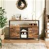 FOERPL Credenza bassa da 108 cm, armadio portaoggetti con cassetto LED, cassetto in tessuto, comò basso, struttura in metallo, per soggiorno, ingresso, corridoio