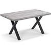 REDÒKASA Tavolo allungabile da pranzo 160x90 MADE IN ITALY modello PABLO fino a 260 CM per sala da pranzo, cucina e soggiorno, design moderno con top in melaminico (Cemento)