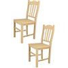 t m c s Tommychairs - Set 2 sedie modello Silvana per cucina bar e sala da pranzo, robusta struttura in legno di faggio levigato, non trattato, 100% naturale e seduta in legno