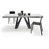 Mobili Fiver, Tavolo Allungabile Romina 140(220) x90 cm, Grigio Cemento con Gambe in Ferro Nere, per 6-10 persone, Tavolo Cucina, Soggiorno, Made in Italy