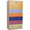 Liberoshopping Cassettiera in legno nobilitato con maniglie per camera da letto soggiorno (Multicolor con anta a ribalta)
