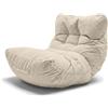 Aiire Pouf Poltrona Sacco di Design - Puff per Sedersi in Cotone con Imbottitura Inclusa - Bean Bag Chair per Salotto, Camera da Letto o Lettura - Pouffe Moderno Beige