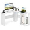 LIFEZEAL Scrivania Angolare a L, Grande Scrivania da Ufficio ad Angolo per 2 Persone, Postazione di Lavoro Porta Computer, Salvaspazio, Ripiano Rimovibile, per Casa, Ufficio, Studio (bianco)