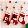 Generico 1 Pezzi Calza Natalizia Personalizzata con Nome Ricamato, 44cm | Calza Della Befana in Velluto Rosso con Motivi di Babbo Natale, Pupazzo di Neve e Pinguino, Decorazioni Natale per Famiglia