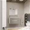 Kiamami Valentina - Mobile bagno bicolore 80cm bianco quercia, 2 cassetti grigi | Magnolia