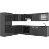 Vicco Cucina angolare completa Fame-Line, Antracite lucido/Antracite, 347 x 257 cm, PL Antracite, per una progettazione flessibile della cucina e un'espansione modulare