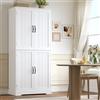 HOCSOK Credenza Cucina Alta, Mobile Dispensa Cucina, 4 Ante, 180x80x40 cm