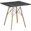 Brigros - Tavolo Da Pranzo Quadrato 70x70x74 Cm Con Gambe In Legno Di Faggio E Struttura In Metallo Nera, Piano In MDF, Tavolo Cucina Moderno Ester In Stile Nordico In Vari Colori (Grigio scuro)