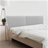 DHOME Testiera Imbottita Liscia Arrotondata in Similpelle con Gambe per Parete Acustica Testate Letto Fonoassorbenti Camera da Letto (Grigio Chiaro, 180cm Dual)