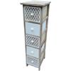 VERDELOOK | Cassettiera con 5 Cassetti In Legno Naturale e Bianco, 26x32 - H.98 cm, Mobiletto Salvaspazio per Bagno, Lavanderia, Ripostiglio, Verticale, Mobile Contenitore con 5 Cassetti