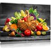 Pixxprint Frutta Fresca e Verdura nel Cestino Stampa su Tela 100x70 cm Artistica murale