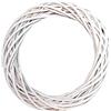 Bodhi2000 - Ghirlande natalizie in rattan, con cornice rotonda in vimini naturale, per appendere alla parete, decorazione della porta d'ingresso e decorazione per feste, colore: bianco, 30 cm