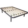 Comprarredo Rete letto francese 140x190 a doghe Verticali Ortopedica, dotata di Tavole in Legno massello da 9cm, con Telaio in Metallo e Triplo Supporto Anche per Pesi Importanti