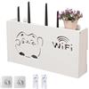 Stibtmr Scatola portaoggetti per router, Scatola portaoggetti per router WiFi - Scatola per nascondere il router montata a parete - Rack per router senza foratura, scatola WiFi salvaspazio per set-top box TV,
