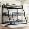 Idemon Letto a castello 90 (120,140 x 200 cm, telaio in metallo, letto in ferro, letto triplo, adatto per bambini, adolescenti e adulti (senza materasso) (nero)