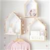 EUBEISAQI Leisuretime Set di 2 mensole a di casa, in legno, mensole da appendere, per bambini, colore: bianco