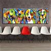 Pauorme Quadro su tela 50x150 cm senza cornice Immagine di arte della parete Animali Pittura a olio Stampe su tela Cani colorati Cucciolo per soggiorno Decorazioni per la casa