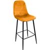 Urban living Sgabello da Bar in Velluto Vintage Inoui - H. 110 cm - Giallo Senape