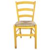Sedam Srl Set Sedia Venezia Paesana, Legno Massello, Vari Sedute e Colori, Imbottita Paglia o Massello Cucina Casa Ristorante Agriturismo, Alta qualità (Giallo, Seduta Paglia, 4)