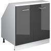 Vicco Mobile cucina sottotetto R-Line, Antracite lucido, 80 cm con 2 porte, carcassa 60 cm profondità, per la libera combinazione all'interno di sistemi cucina modulari